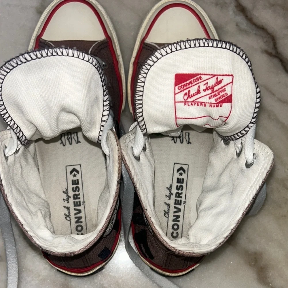 Converse Red and Brown High-Top Sneakers with Iconic Style - Picture 9 of 10